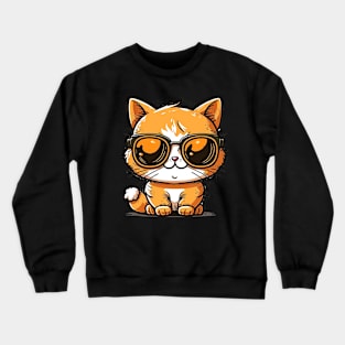 Cat wearing sunglasses cool Crewneck Sweatshirt